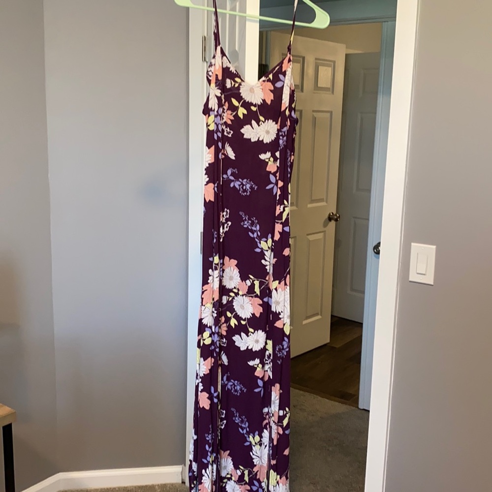Purple floral maxi dress